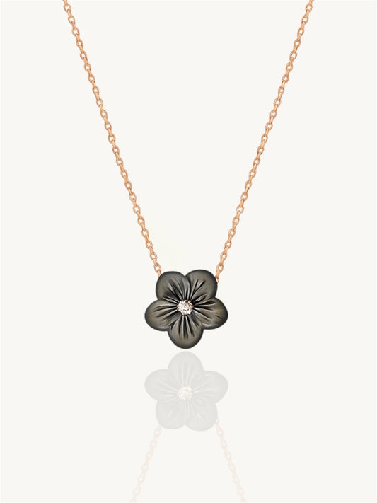 BLACK FLOWER NECKLACE