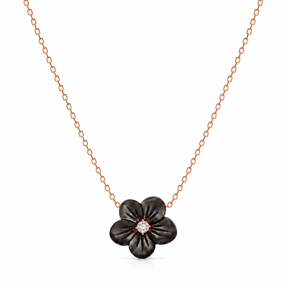 BLACK FLOWER NECKLACE
