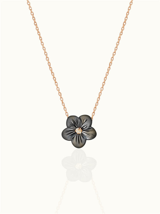 BLACK FLOWER NECKLACE